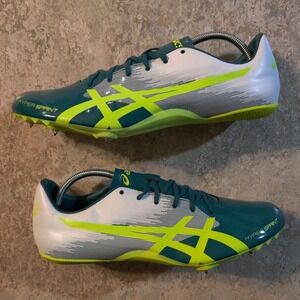 Men's ASICS Hyper Sprint Cleats Size 12 Track Shoes 1091A015 Green White New
